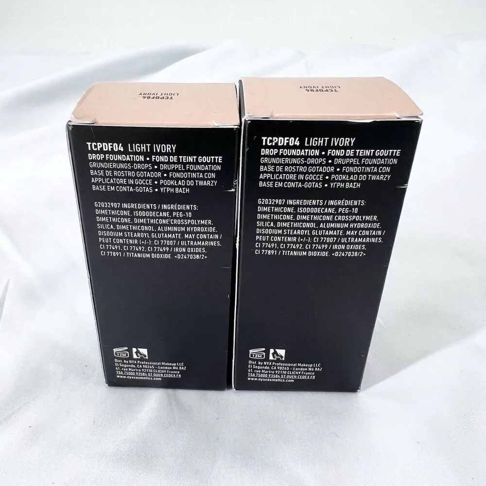 NYX Professional Total Control PRO Drop Foundation Light Ivory LOT OF 2